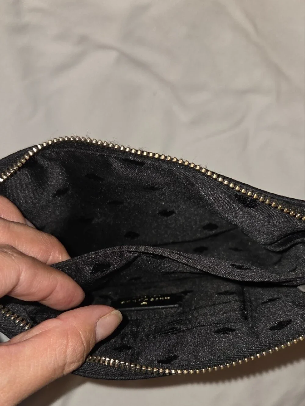 kate spade black wristlet pouch with strap